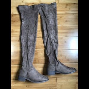 Taupe Suede Thigh High Boots 8.5 U.S